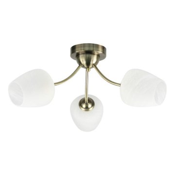 Candeeiro integrado ZINA 3xE27/40W/230V latão/branco