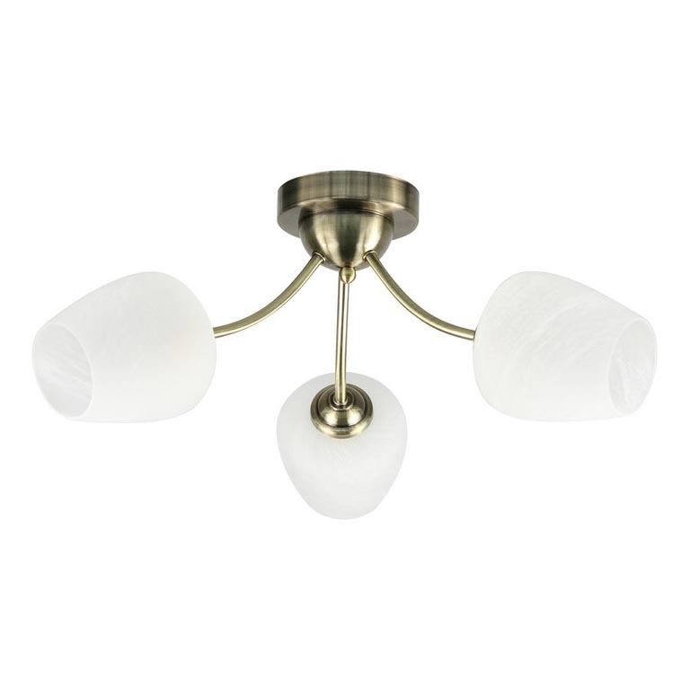 Candeeiro integrado ZINA 3xE27/40W/230V latão/branco