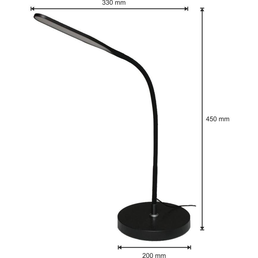 Candeeiro LED com regulação 3em1 LED/10W/230V 3000/4000/6000K CRI 90 preto