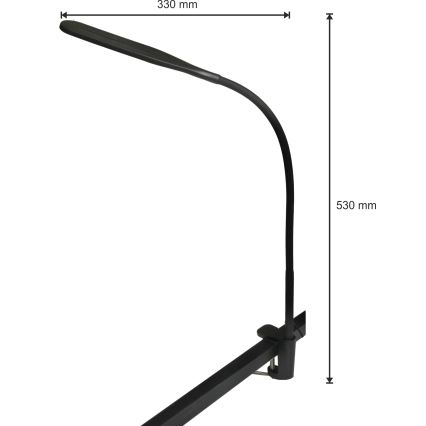 Candeeiro LED com regulação 3em1 LED/10W/230V 3000/4000/6000K CRI 90 preto