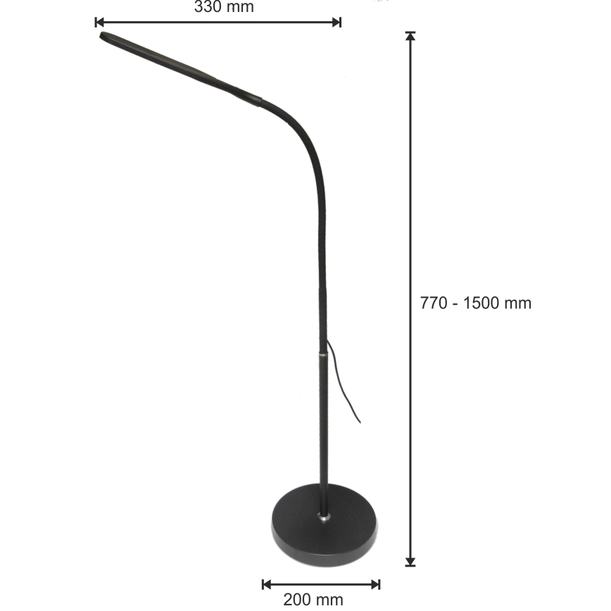 Candeeiro LED com regulação 3em1 LED/10W/230V 3000/4000/6000K CRI 90 preto