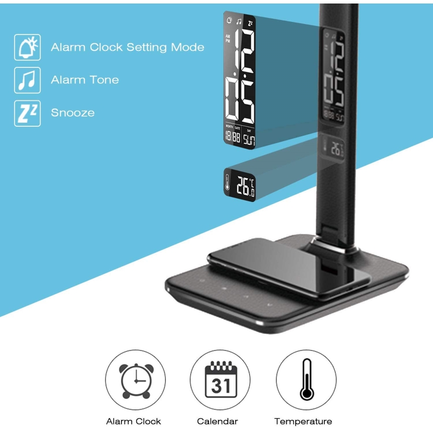 Candeeiro LED com regulação e carregamento sem fios LED/8,5W/12V