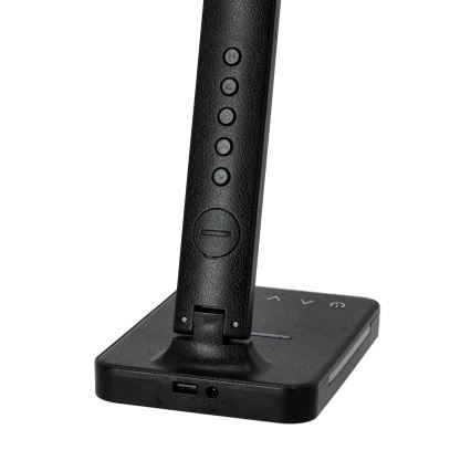 Candeeiro de mesa LED com regulação e carregamento sem fios QI, ecrã e Porta USB LED/7W/230V 3000-6000K preto