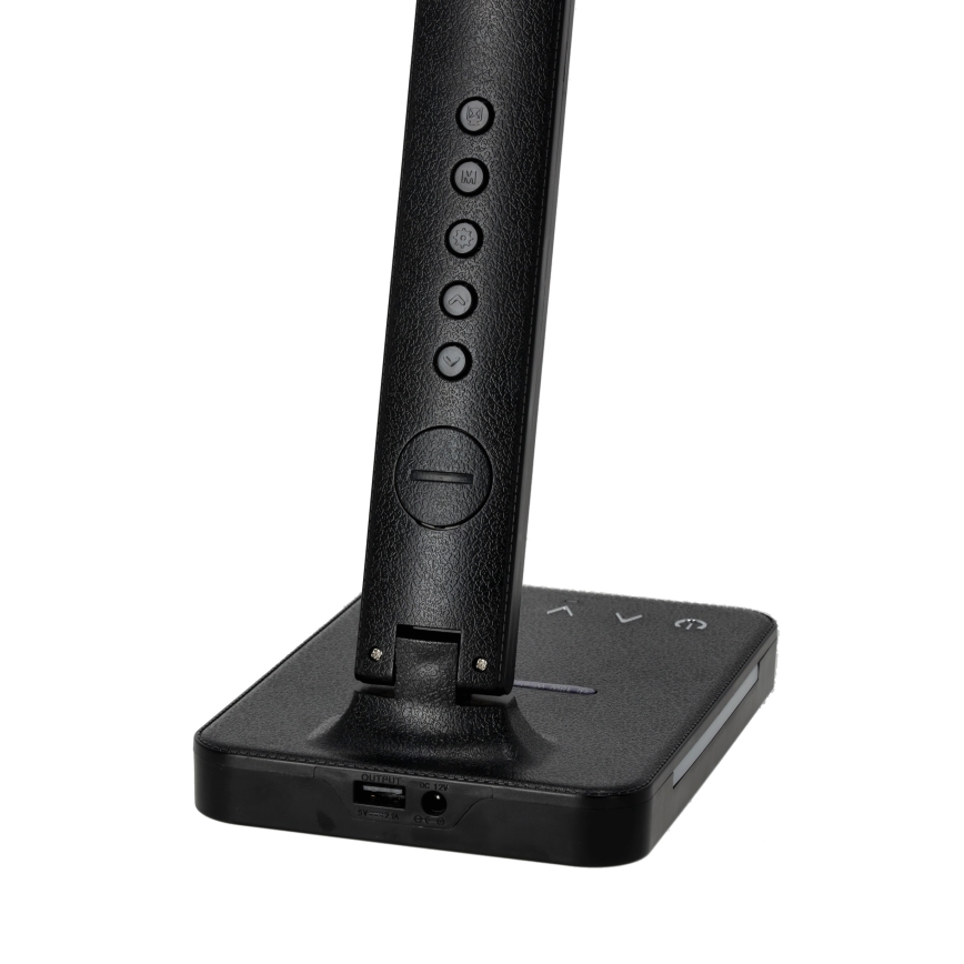 Candeeiro de mesa LED com regulação e carregamento sem fios QI, ecrã e Porta USB LED/7W/230V 3000-6000K preto