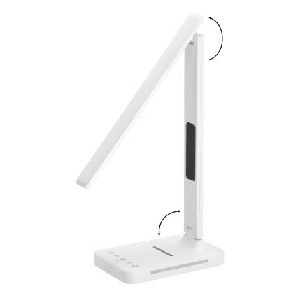 Candeeiro de mesa LED com regulação e carregamento sem fios QI, ecrã e Porta USB LED/7W/230V 3000-6000K branco