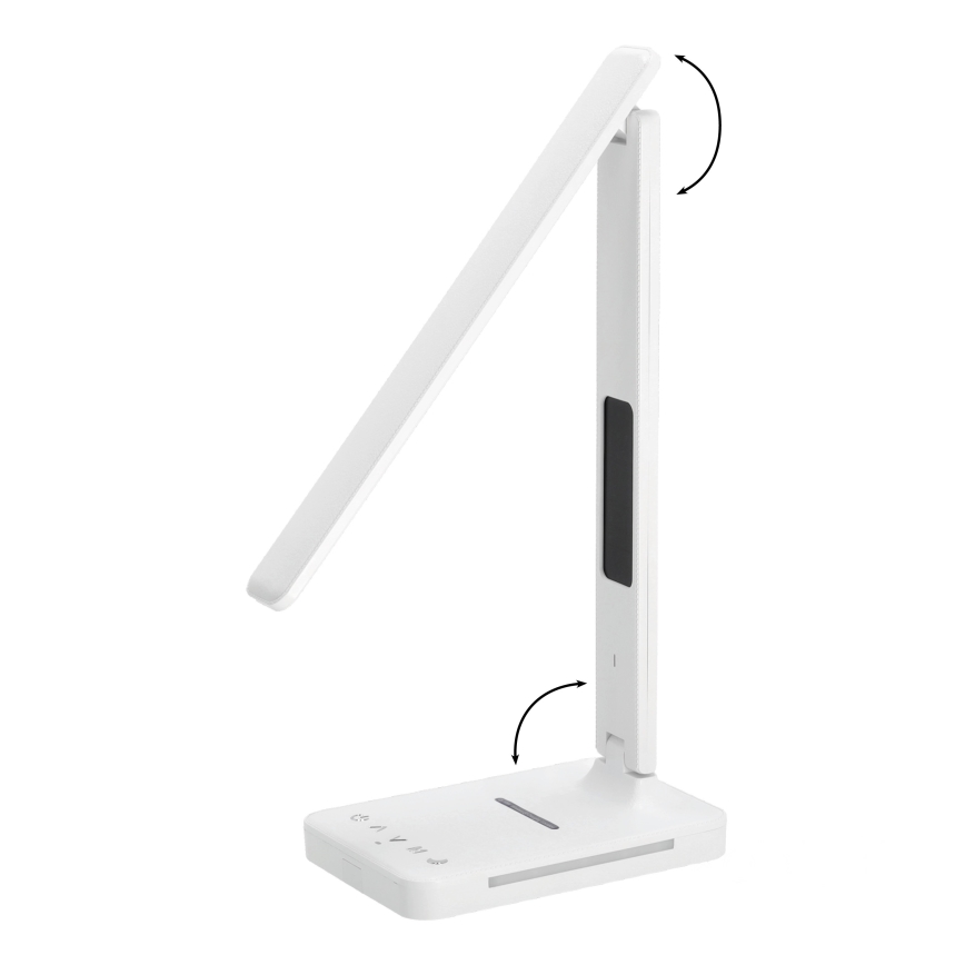 Candeeiro de mesa LED com regulação e carregamento sem fios QI, ecrã e Porta USB LED/7W/230V 3000-6000K branco