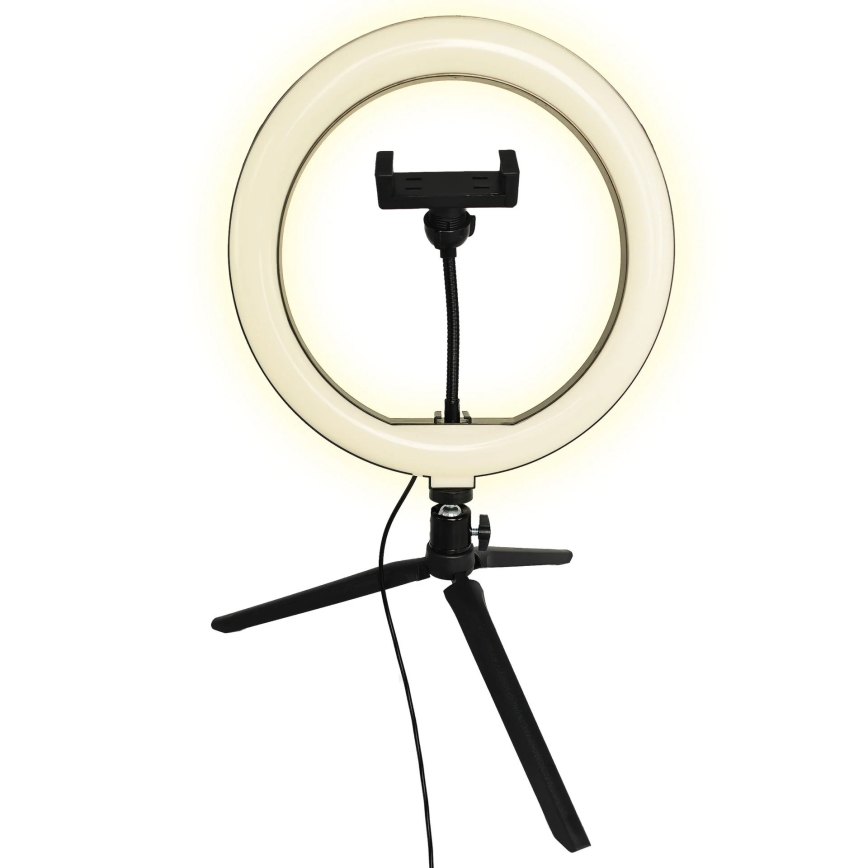Candeeiro LED com regulação, tripé e suporte para vlogging LED/10W/5V 2700-6500K