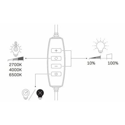 Candeeiro LED com regulação, tripé e suporte para vlogging LED/10W/5V 2700-6500K