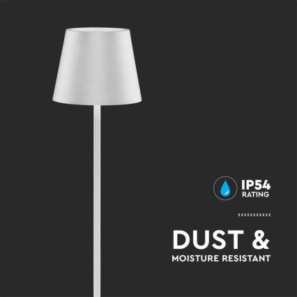 Candeeiro de chão LED recarregável com regulação 3em1 LED/4W/5V 4400 mAh 3000K IP54 branco