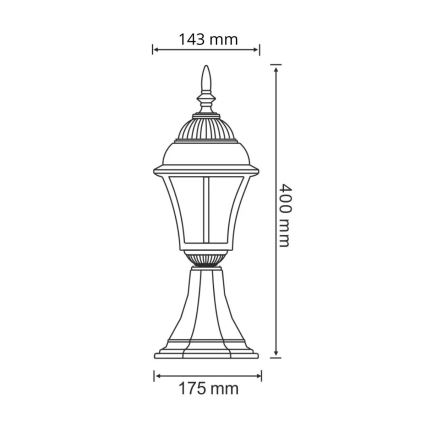 Candeeiro LED de exterior PARIS 2 1xE27/4,9W/230V