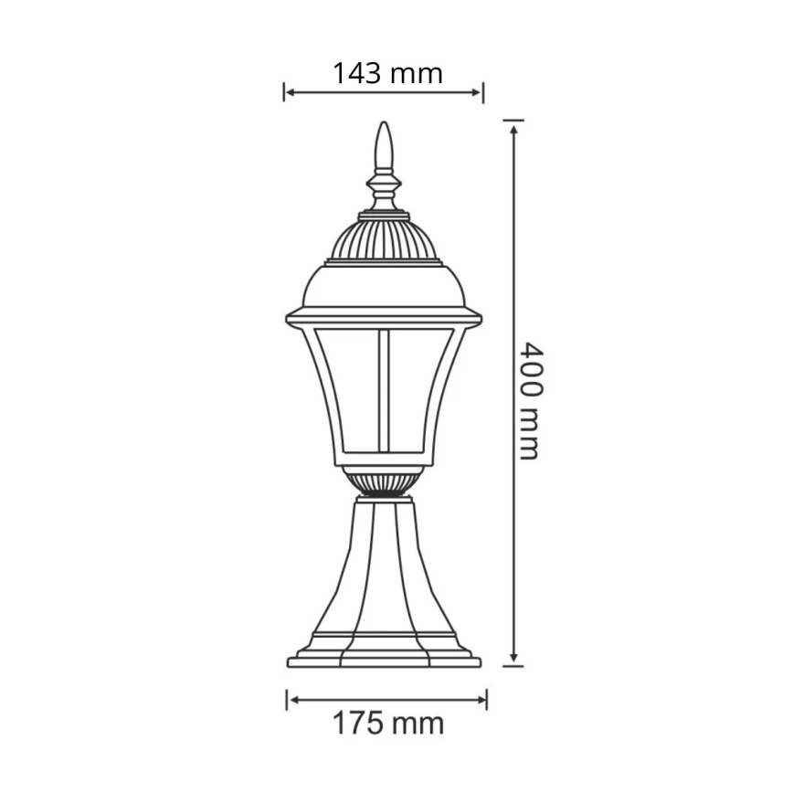 Candeeiro LED de exterior PARIS 2 1xE27/4,9W/230V