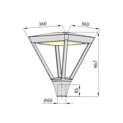 Candeeiro LED de exterior PARK PLUS LED/60W/230V 4000K