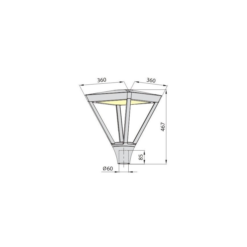 Candeeiro LED de exterior PARK PLUS LED/60W/230V 4000K