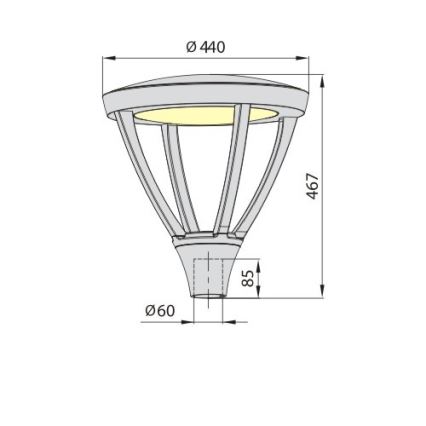 Candeeiro LED de exterior PARK PLUS LED/60W/230V 4000K