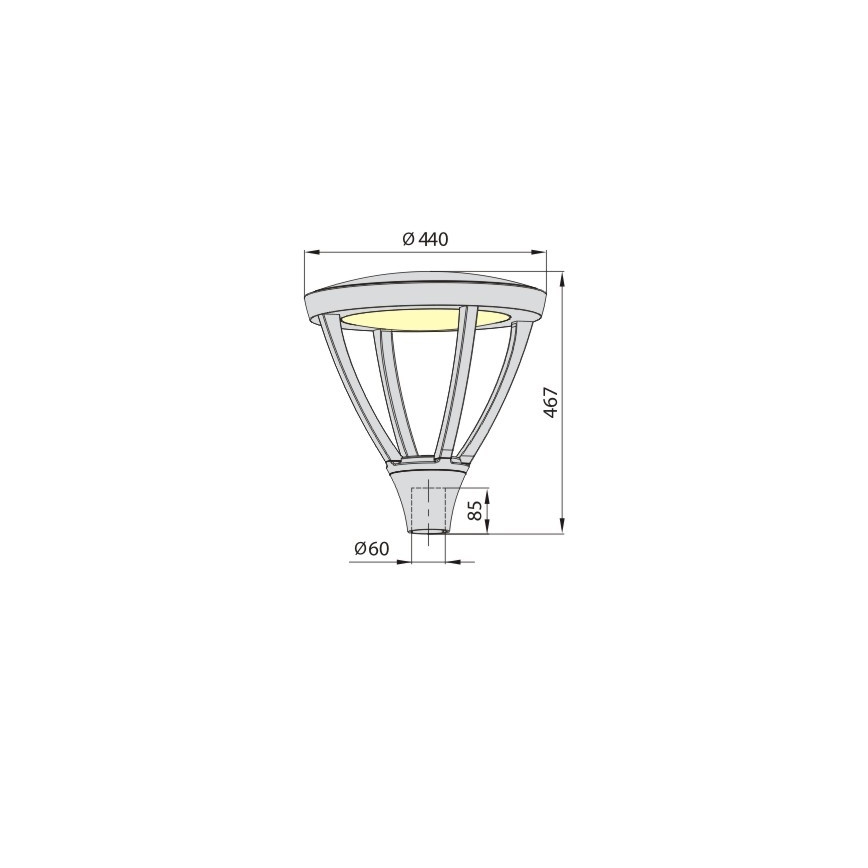 Candeeiro LED de exterior PARK PLUS LED/60W/230V 4000K