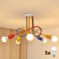 Candeeiro LED integrado de criança OXFORD 5xE27/15W/230V