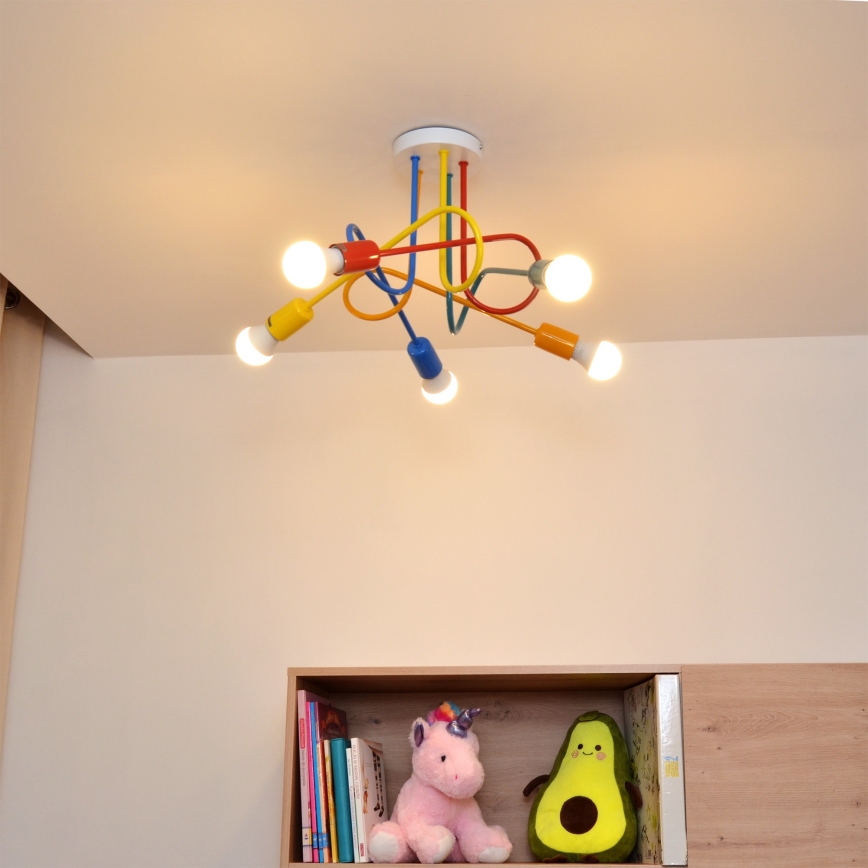 Candeeiro LED integrado de criança OXFORD 5xE27/15W/230V