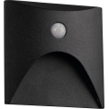 Candeeiro LED para escadas com sensor de movimento e de crepúsculo EXIN LED/2,5W/230V 4000K IP65 preto quadrado