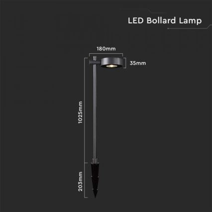 Candeeiro LED para exterior LED/7W/230V 3000K IP65 preto