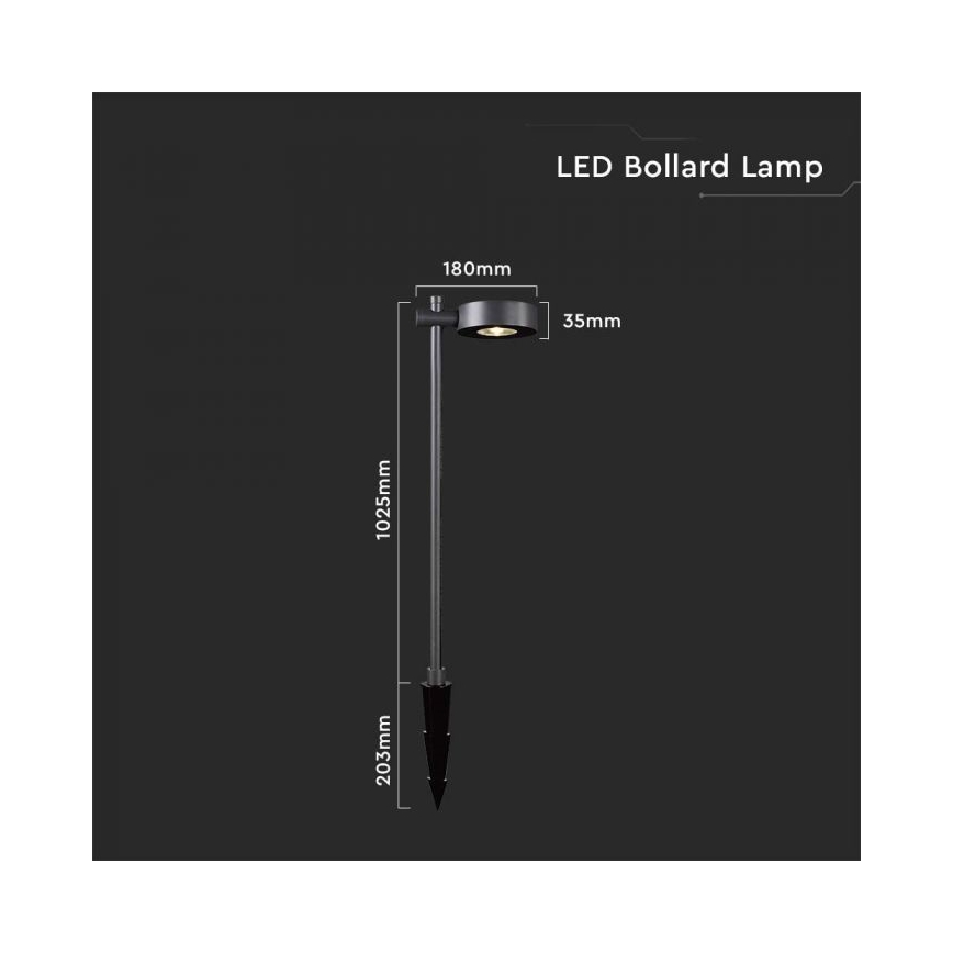 Candeeiro LED para exterior LED/7W/230V 3000K IP65 preto