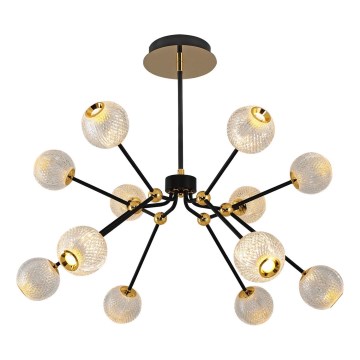Candeeiro LED pendente GELA 12xLED/5W/230V 3000K preto/dourado