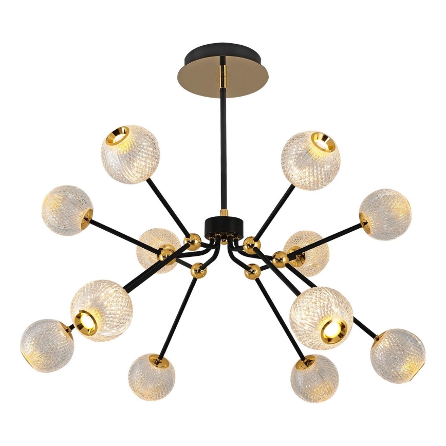 Candeeiro LED pendente GELA 12xLED/5W/230V 3000K preto/dourado