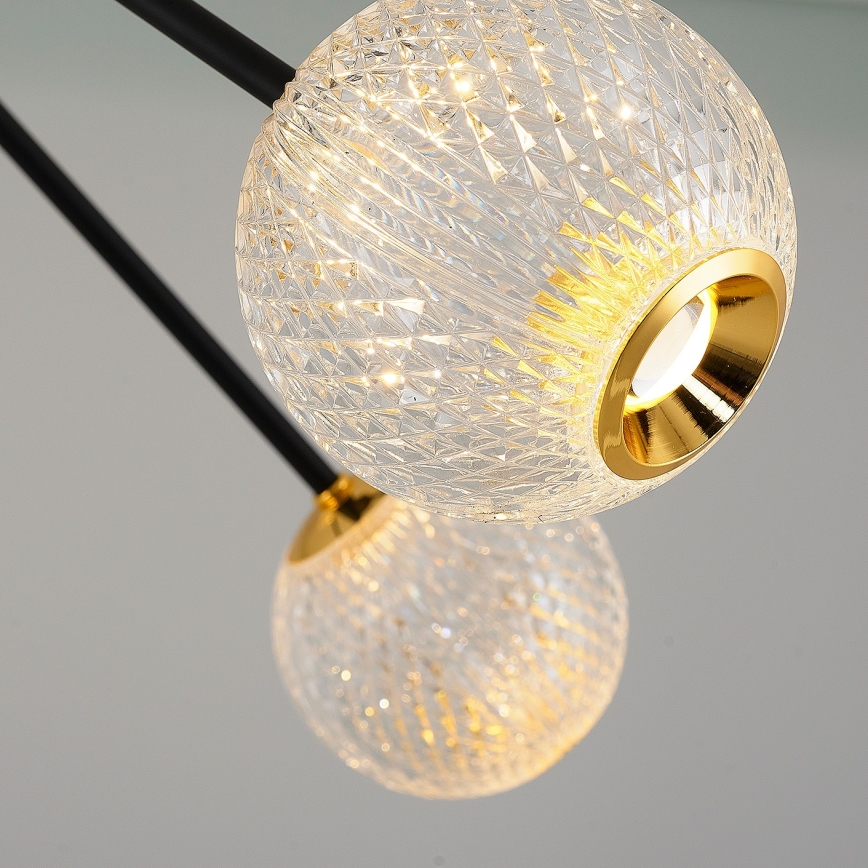 Candeeiro LED pendente GELA 12xLED/5W/230V 3000K preto/dourado