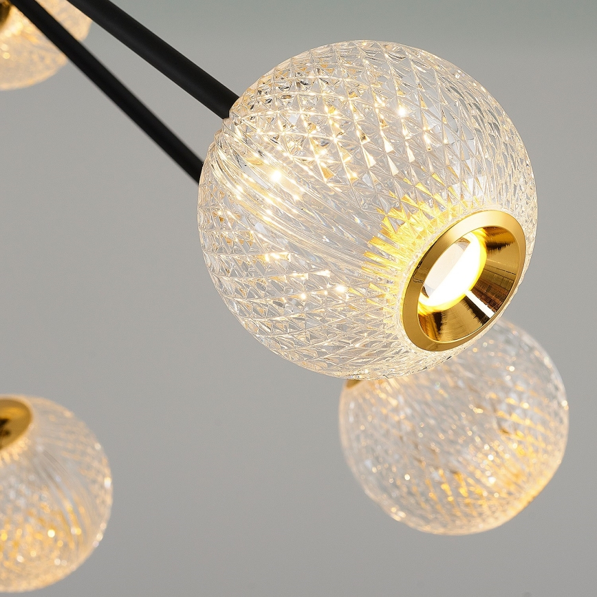 Candeeiro LED pendente GELA 12xLED/5W/230V 3000K preto/dourado