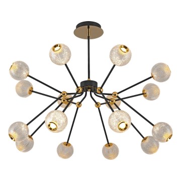 Candeeiro LED pendente GELA 16xLED/5W/230V 3000K preto/dourado