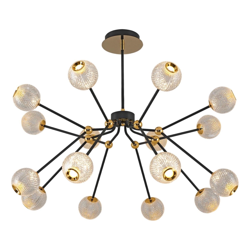 Candeeiro LED pendente GELA 16xLED/5W/230V 3000K preto/dourado