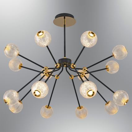 Candeeiro LED pendente GELA 16xLED/5W/230V 3000K preto/dourado