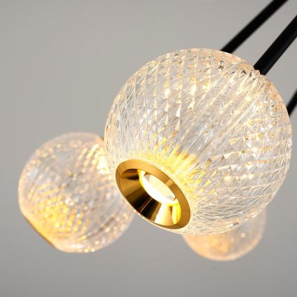 Candeeiro LED pendente GELA 16xLED/5W/230V 3000K preto/dourado