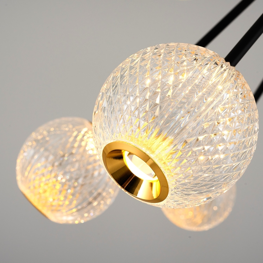 Candeeiro LED pendente GELA 16xLED/5W/230V 3000K preto/dourado