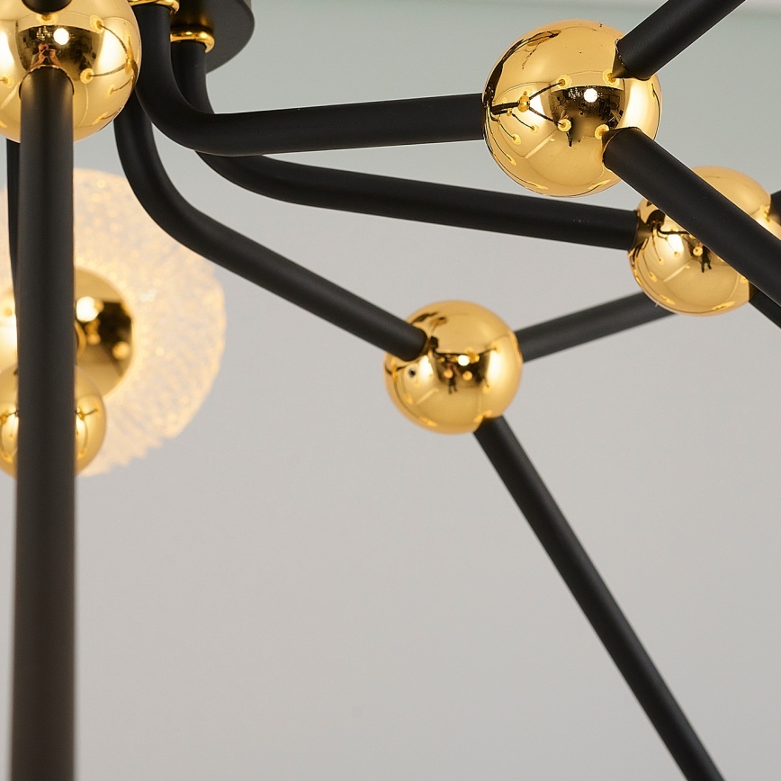 Candeeiro LED pendente GELA 16xLED/5W/230V 3000K preto/dourado