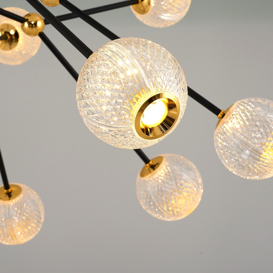 Candeeiro LED pendente GELA 16xLED/5W/230V 3000K preto/dourado
