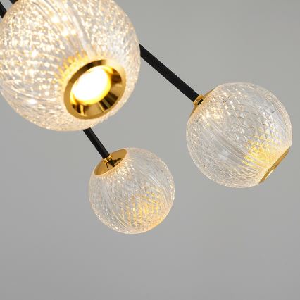 Candeeiro LED pendente GELA 16xLED/5W/230V 3000K preto/dourado