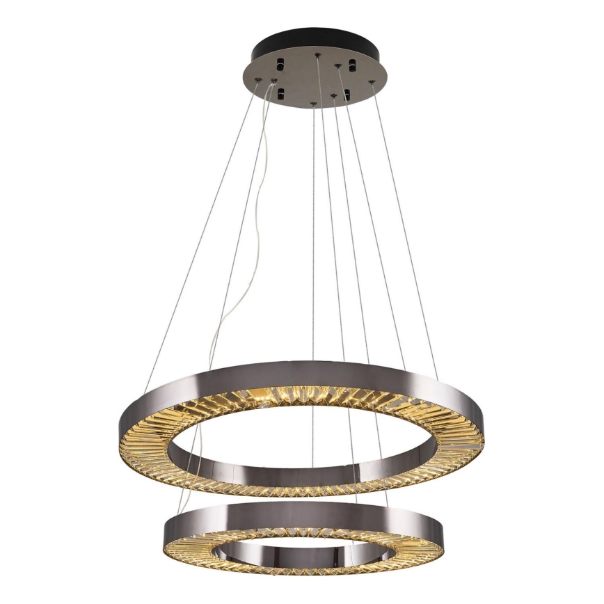Candeeiro LED pendente JESI LED/140W/230V 3000K diâmetro 100 cm prateado