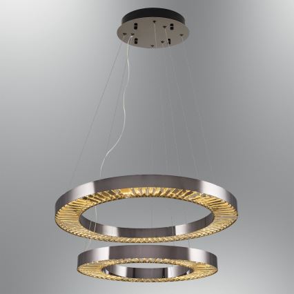 Candeeiro LED pendente JESI LED/140W/230V 3000K diâmetro 100 cm prateado