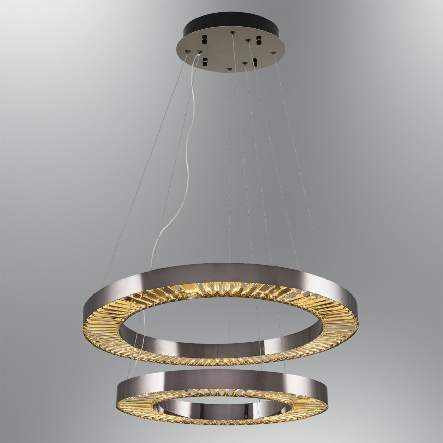 Candeeiro LED pendente JESI LED/140W/230V 3000K diâmetro 100 cm prateado