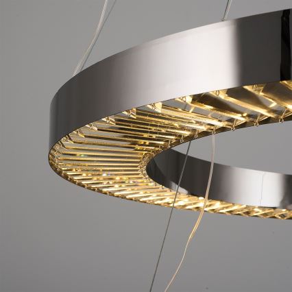 Candeeiro LED pendente JESI LED/140W/230V 3000K diâmetro 100 cm prateado
