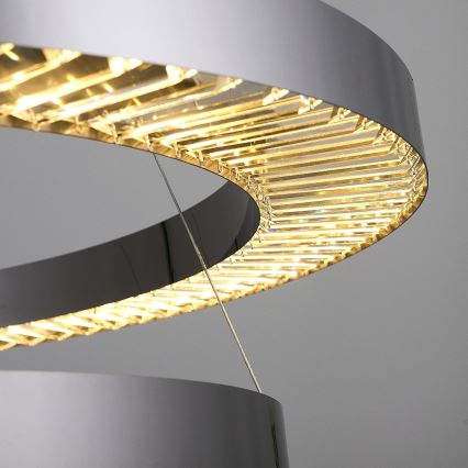 Candeeiro LED pendente JESI LED/140W/230V 3000K diâmetro 100 cm prateado