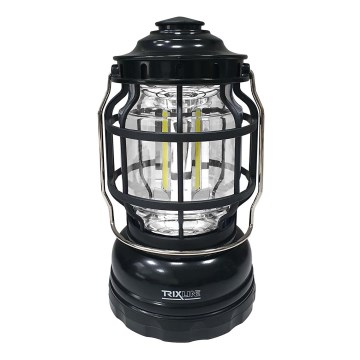 Candeeiro LED Portátil para acampar com regulação 3xLED/3W/3xAA IPX4 preto