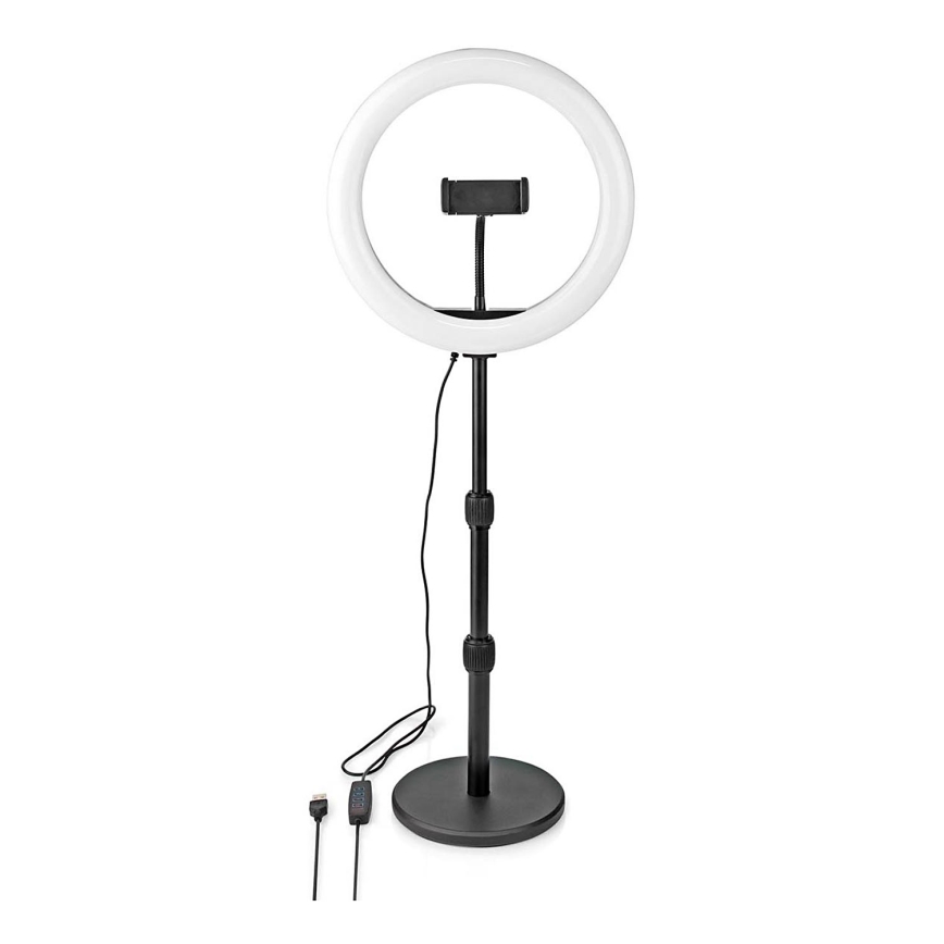 Candeeiro LED regulável com suporte para vlogging LED/6W/USB 2700-6700K