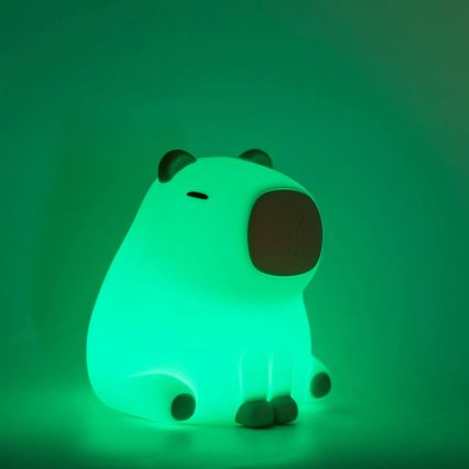 Candeeiro LED RGBW regulável para crianças LED/1W/5V USB 1200 mAh capivara