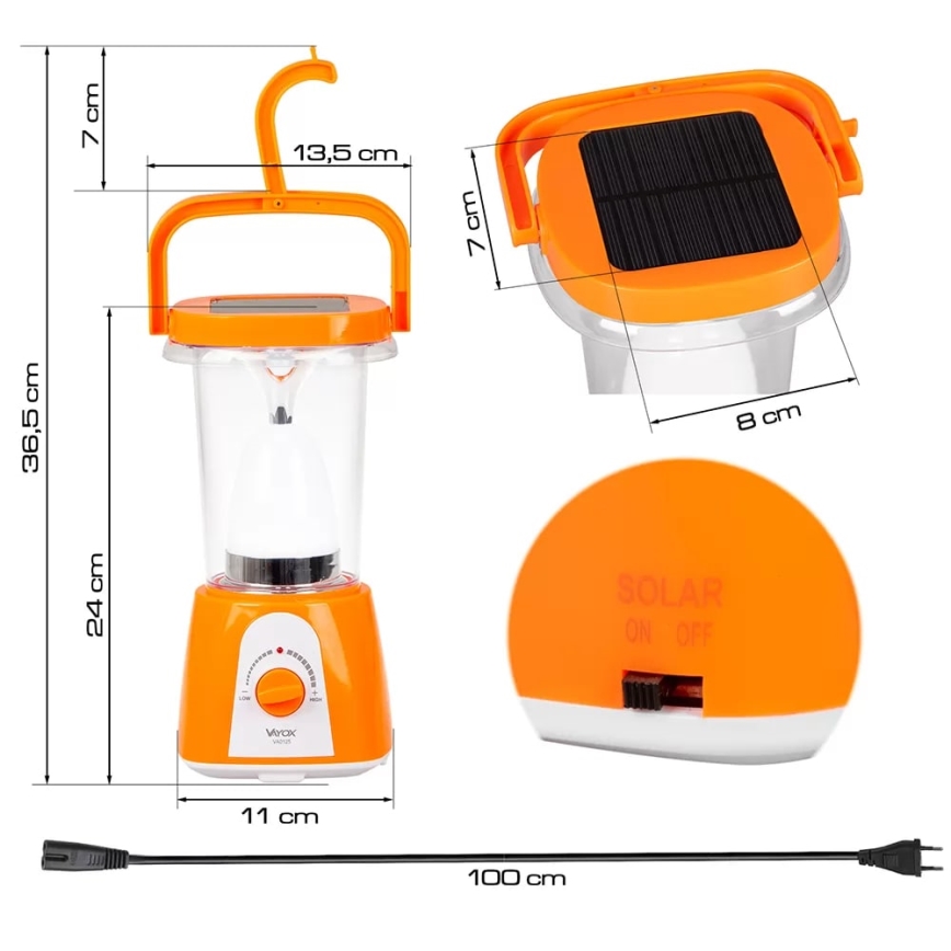 Candeeiro LED solar com regulação e função power bank LED/230V 710 brilhante 1600 mAh