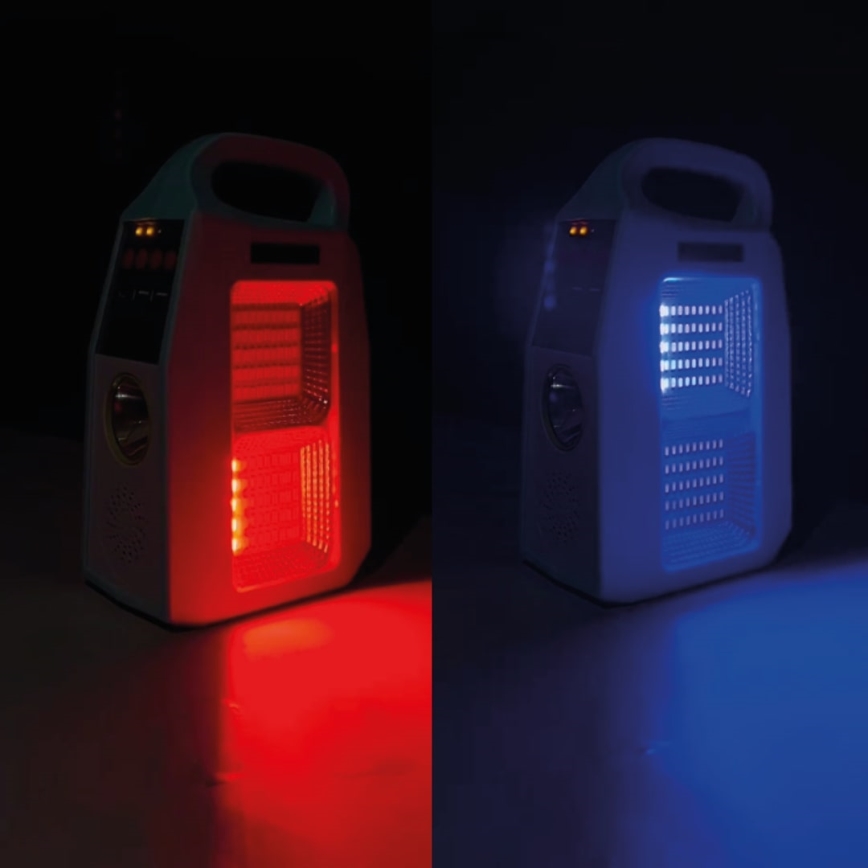 Candeeiro LED  solar  com um altifalante e power bank LED/5W/7200mAh IP65