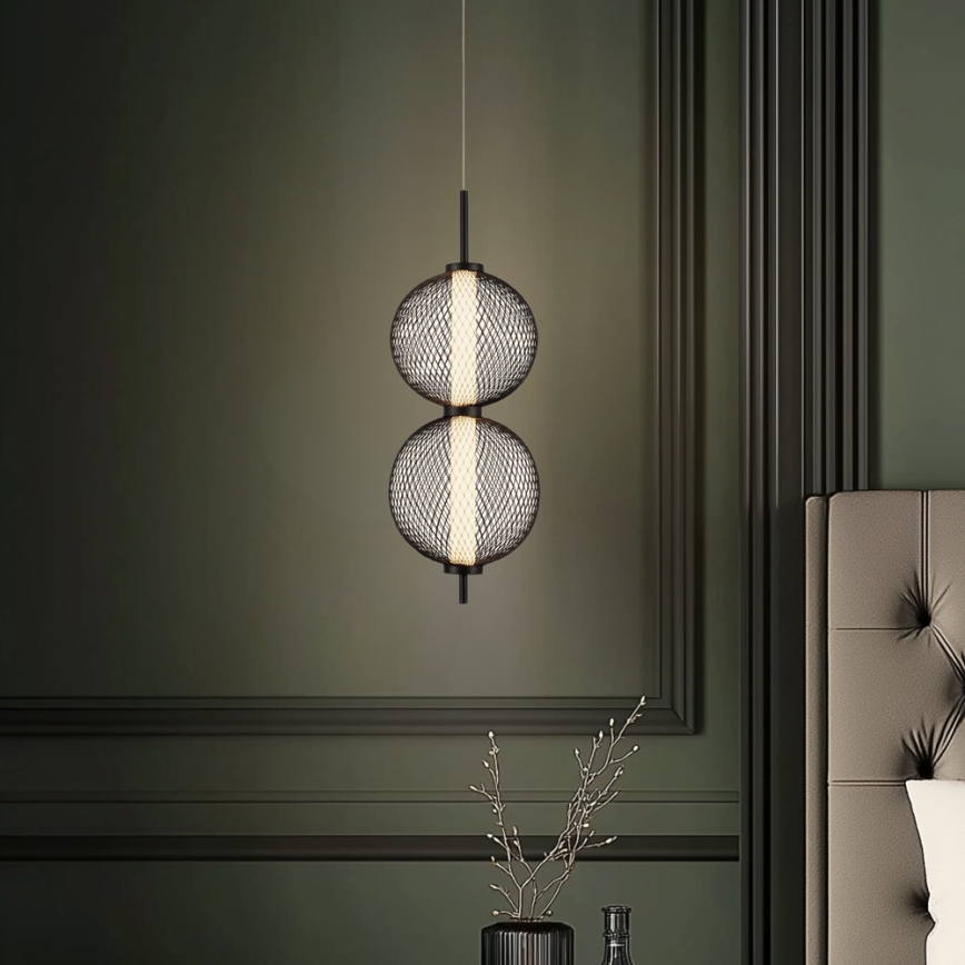 Candeeiro LED suspendido PUMA LED/10W/230V diâmetro 14 cm preto