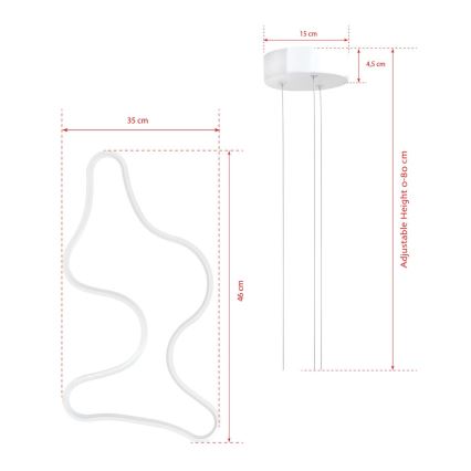 Candeeiro LED suspenso ARTISAN LED/36W/230V 4000K branco