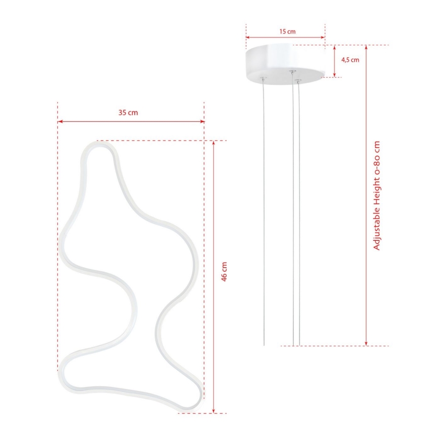 Candeeiro LED suspenso ARTISAN LED/36W/230V 4000K branco