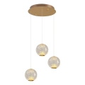 Candeeiro LED suspenso CREMONA 3xLED/5W/230V 3000K dourado